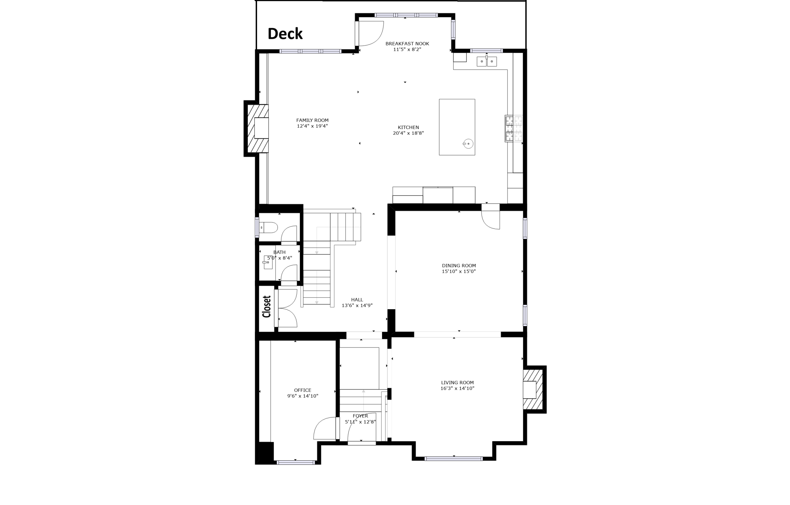 Main floor floorplan for 377 Brooke Avenue