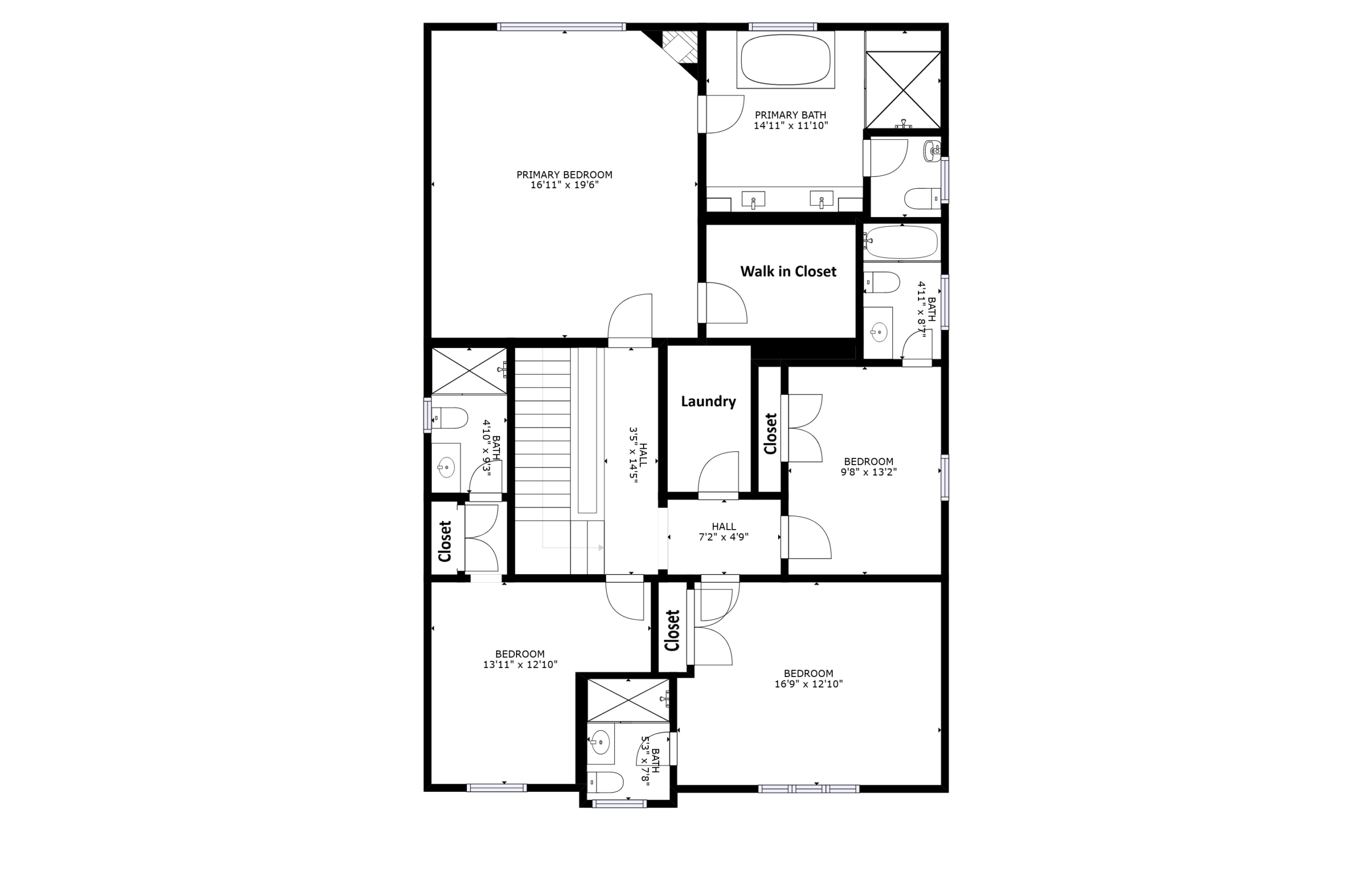 Second floor floorplan for 377 Brooke Avenue